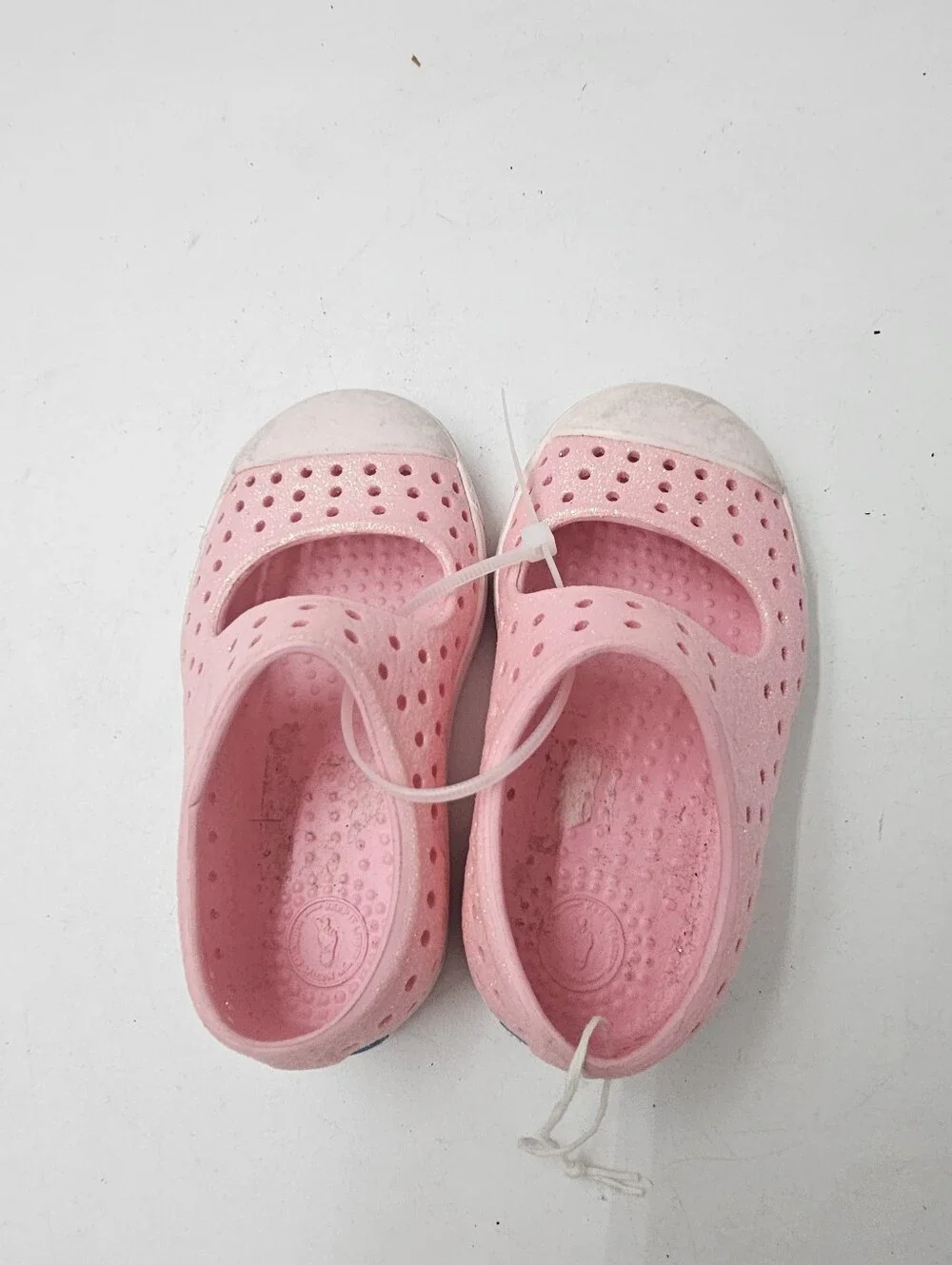 Native Shoes Kids Juniper Bling Mary Jane Pink Glitter Water Shoes Size C5 NWOT!